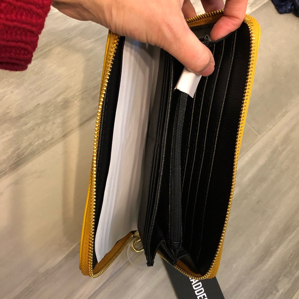 Steve Madden Zip Around Wallet Mustard - Picture 6 of 8